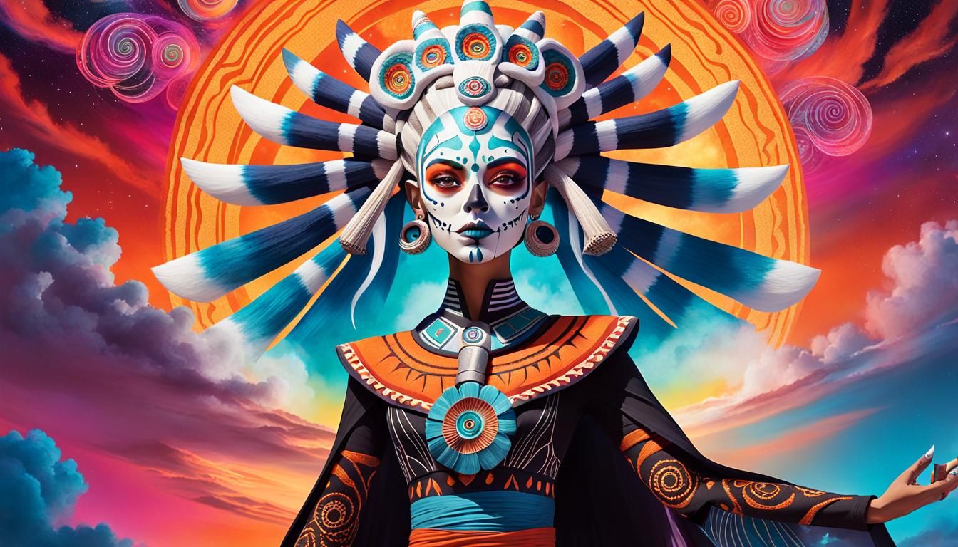 Ahsoka Tano Goddess of the Dead in Vibrant Día de los Muerto...