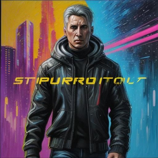 Space Superposition in Expressionist Cyberpunk Style