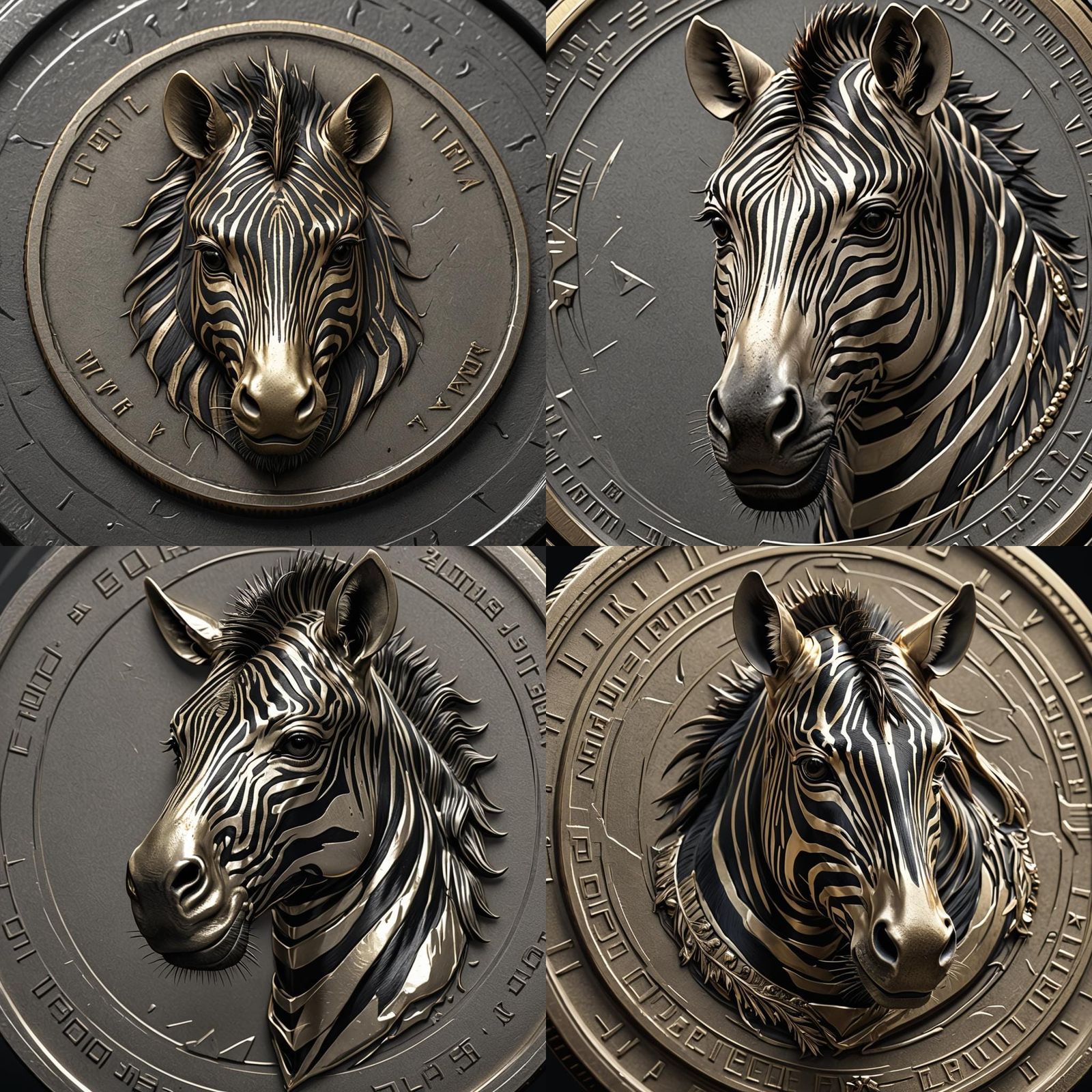Zebra Face Coin: 3D Anime Art