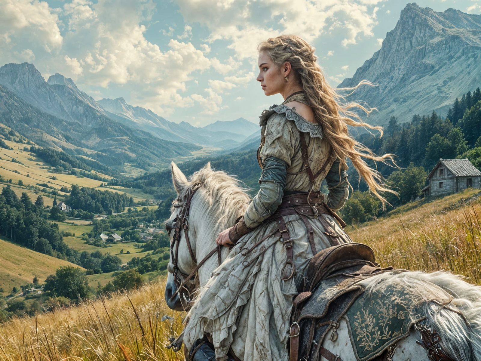 Freckled Wench Rides Through Velen in Whimsical Dark Fantasy