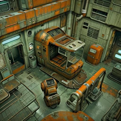 Gritty Sci-Fi Hospital Diorama in Retro Style