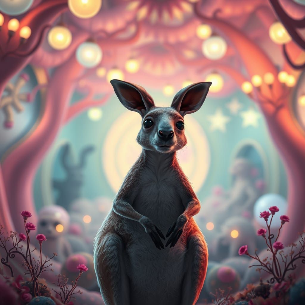Surreal Kangaroo in Dreamlike Atmosphere