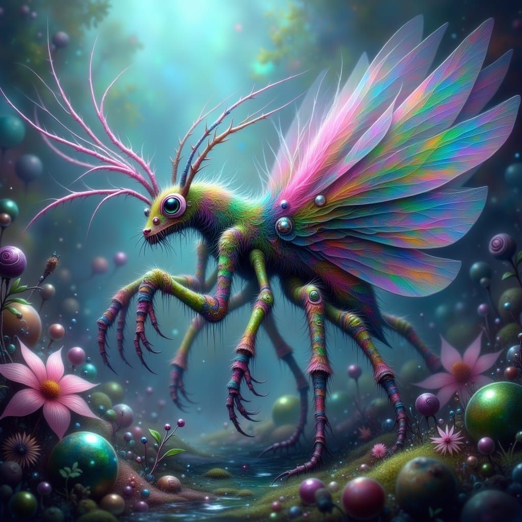 Ethereal Alien Exoplanet Creature in Fairy Punk Style