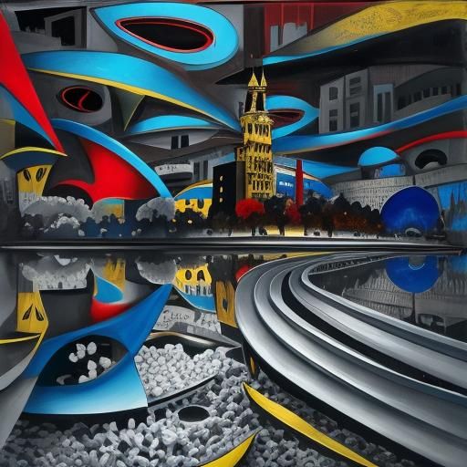 Abstract Expressionist Composition with Vivid Colors