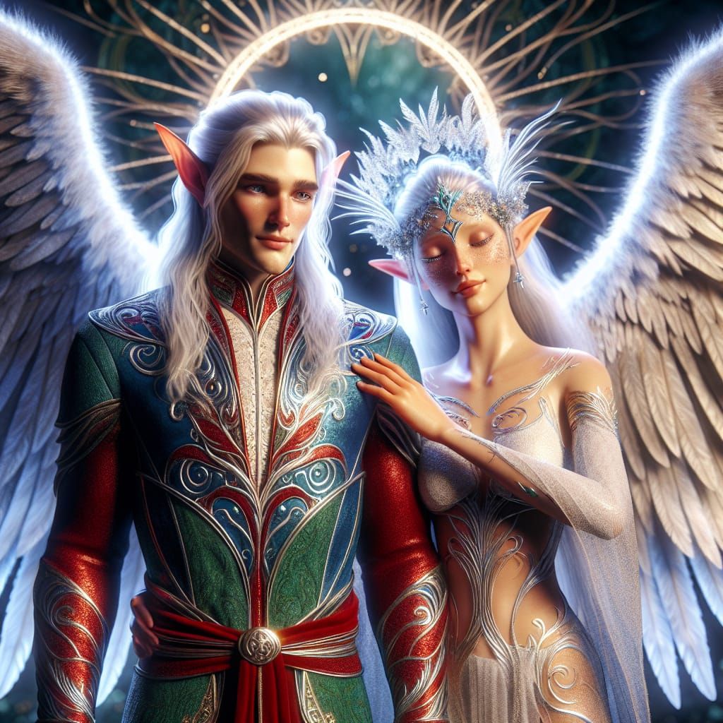 Regal Elven King Glenoriel Unites with Angelic Goddess Inann...
