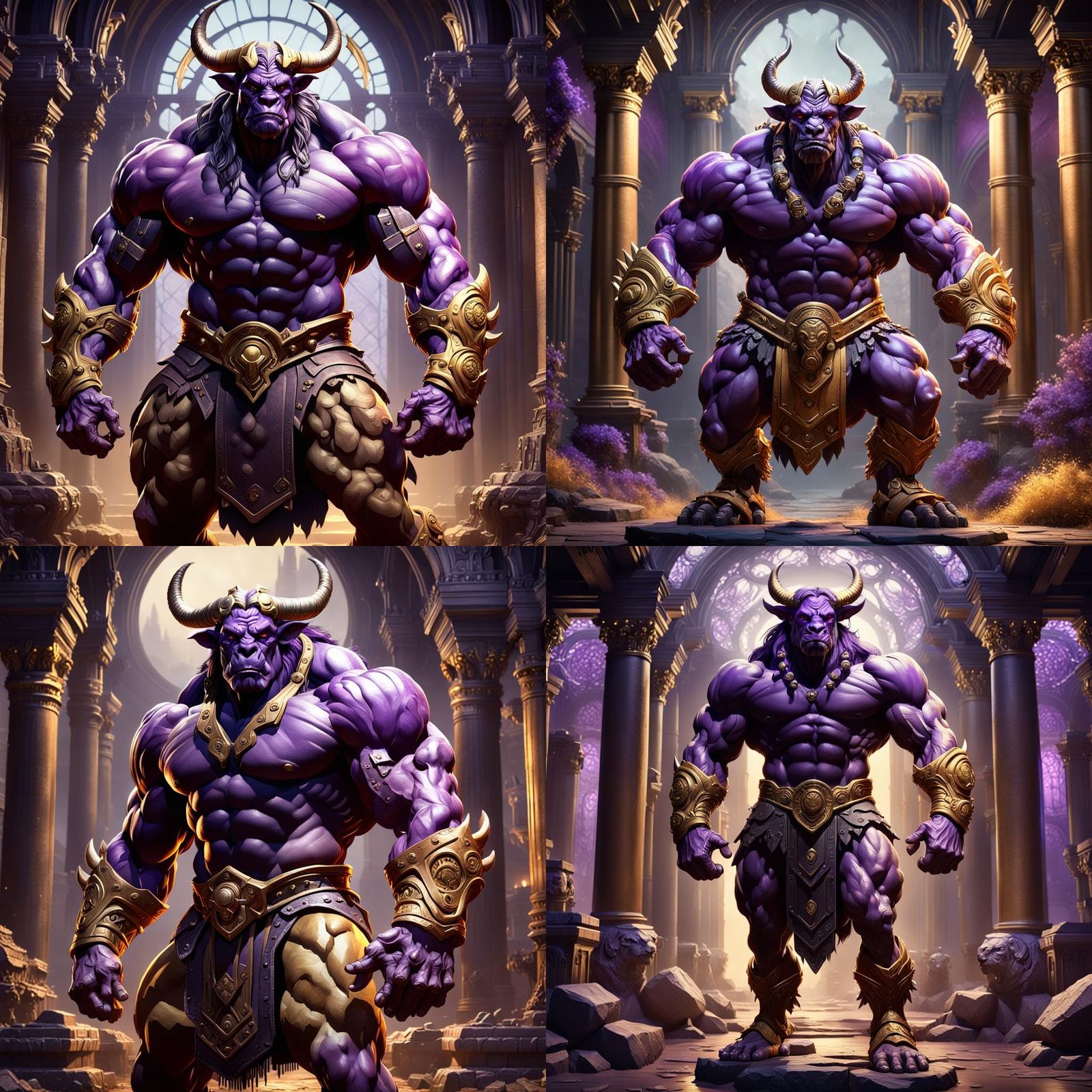 Muscular Minotaur in Dark Fantasy Concept Art