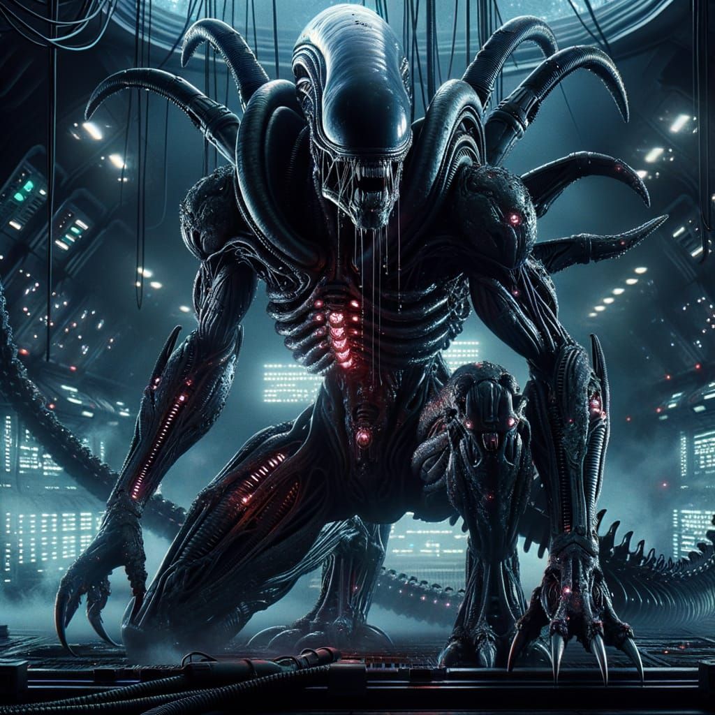 Cybernetic Xenomorph Hybrid: A Futuristic Abomination