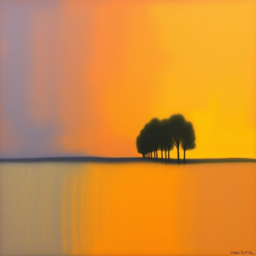 Abstract Treeline in Color Field Style