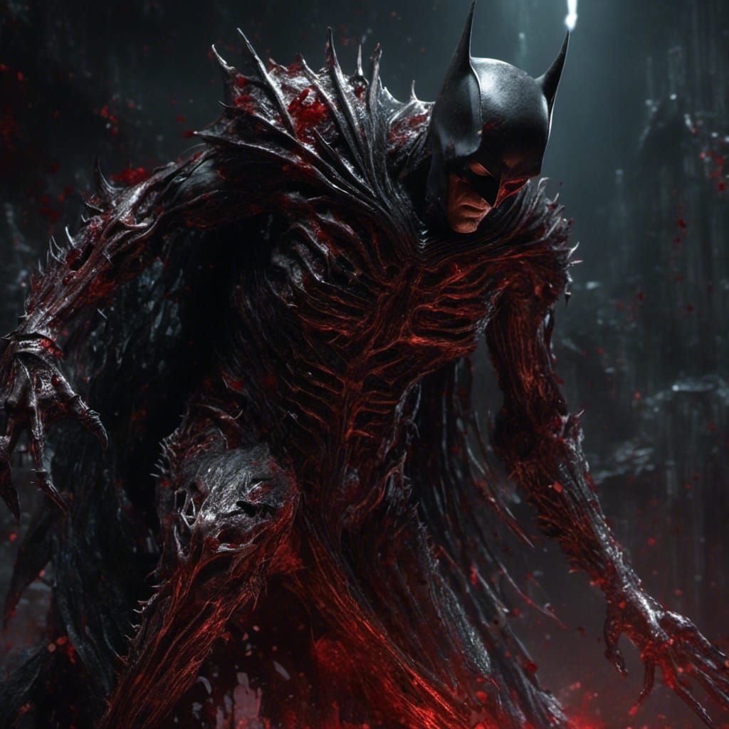 Zombified Batman Portrait in Macabre Art Style