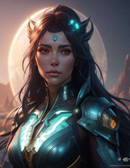 Ethereal Girl on Exotic Planet: Hyperdetailed Portrait
