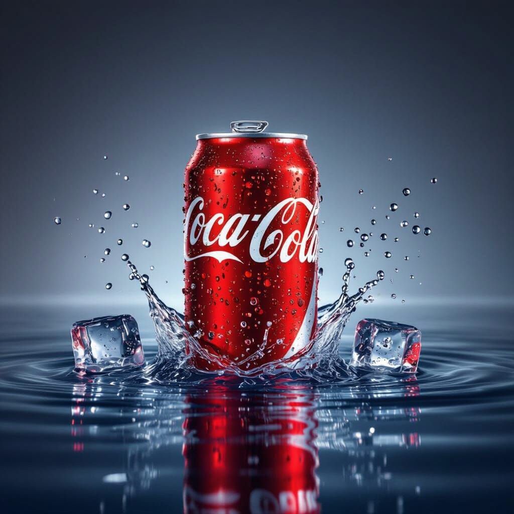 Coca-Cola Can Sculpted from Water: Modern Aesthetic