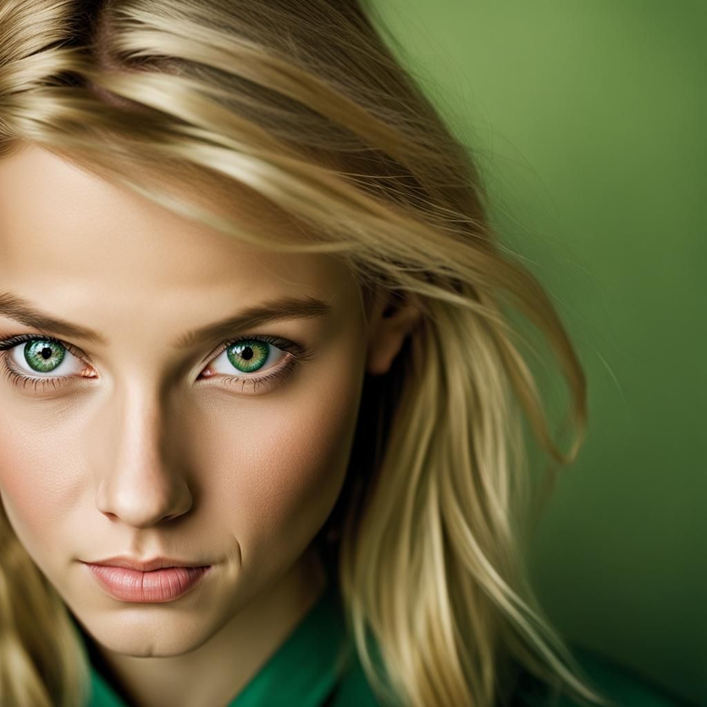 Green-Eyed Teenager: Professional Color Portrait