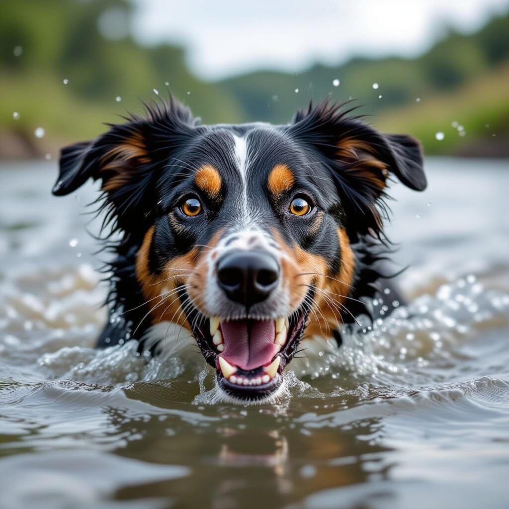 Dog Attack in Water: National Geographic Photo