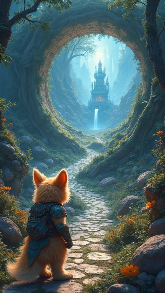 Armored Furry Creature on Mosaic Stargate Path