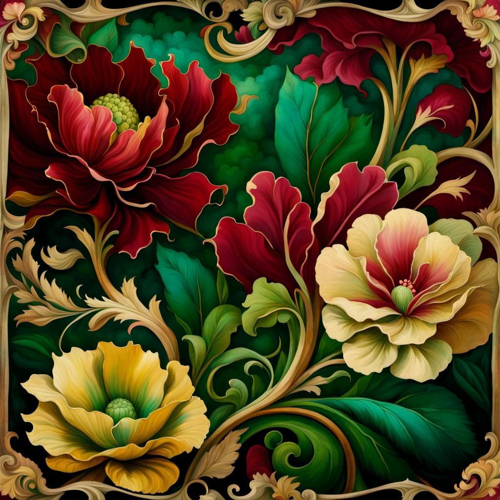 Surreal Vintage Painting of Hidden Presence