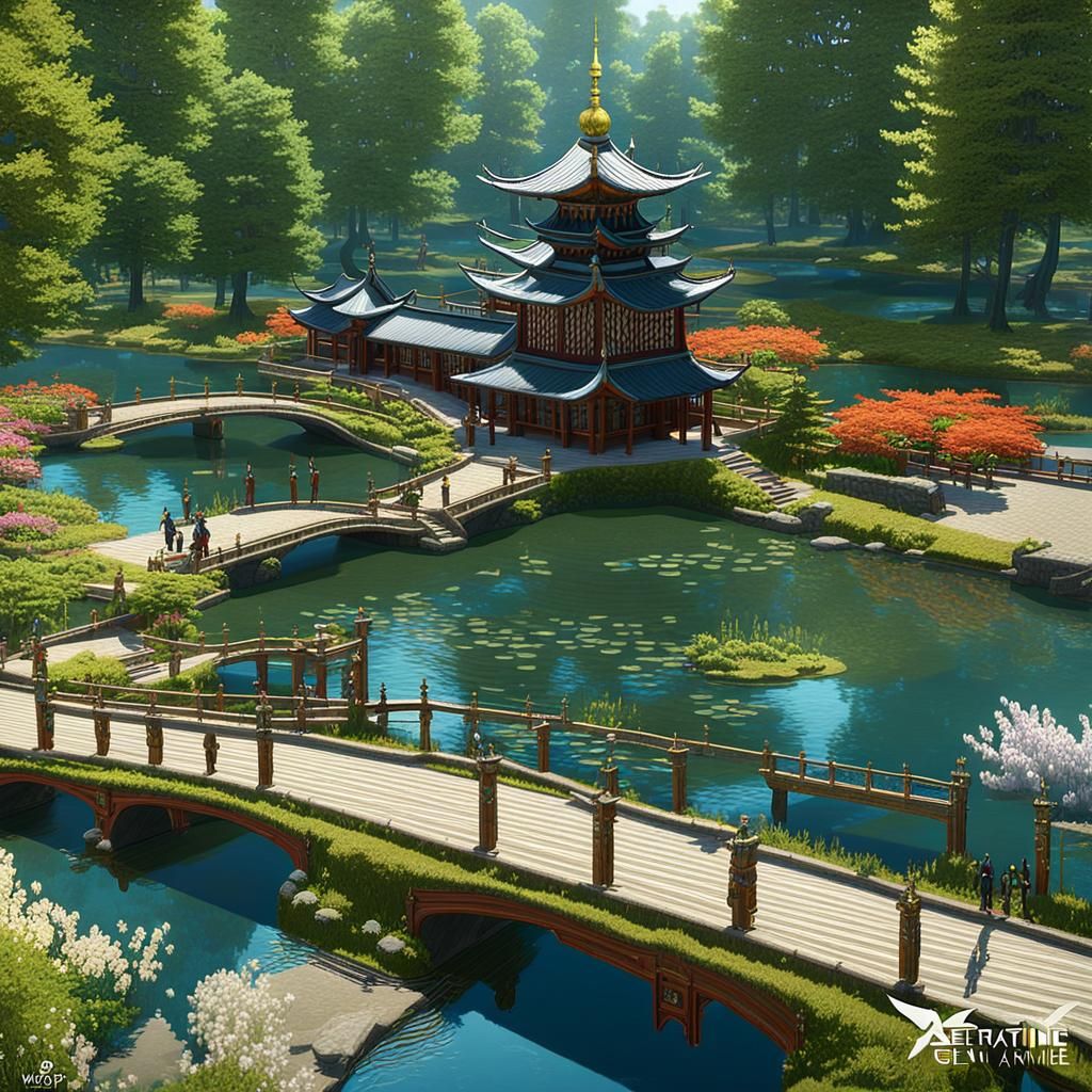 Heian Era Prince and Princess in Anime Style