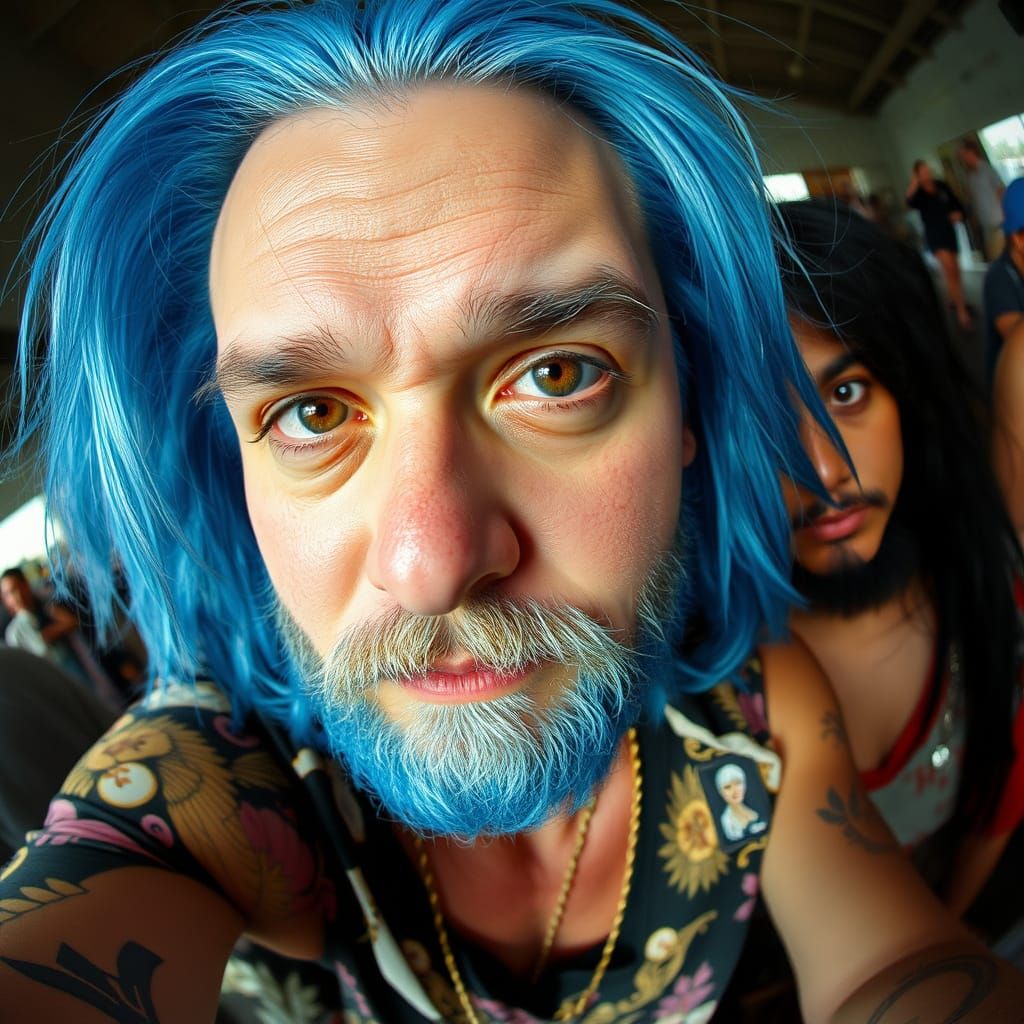 Futuristic Self-Portrait in Vibrant Colors