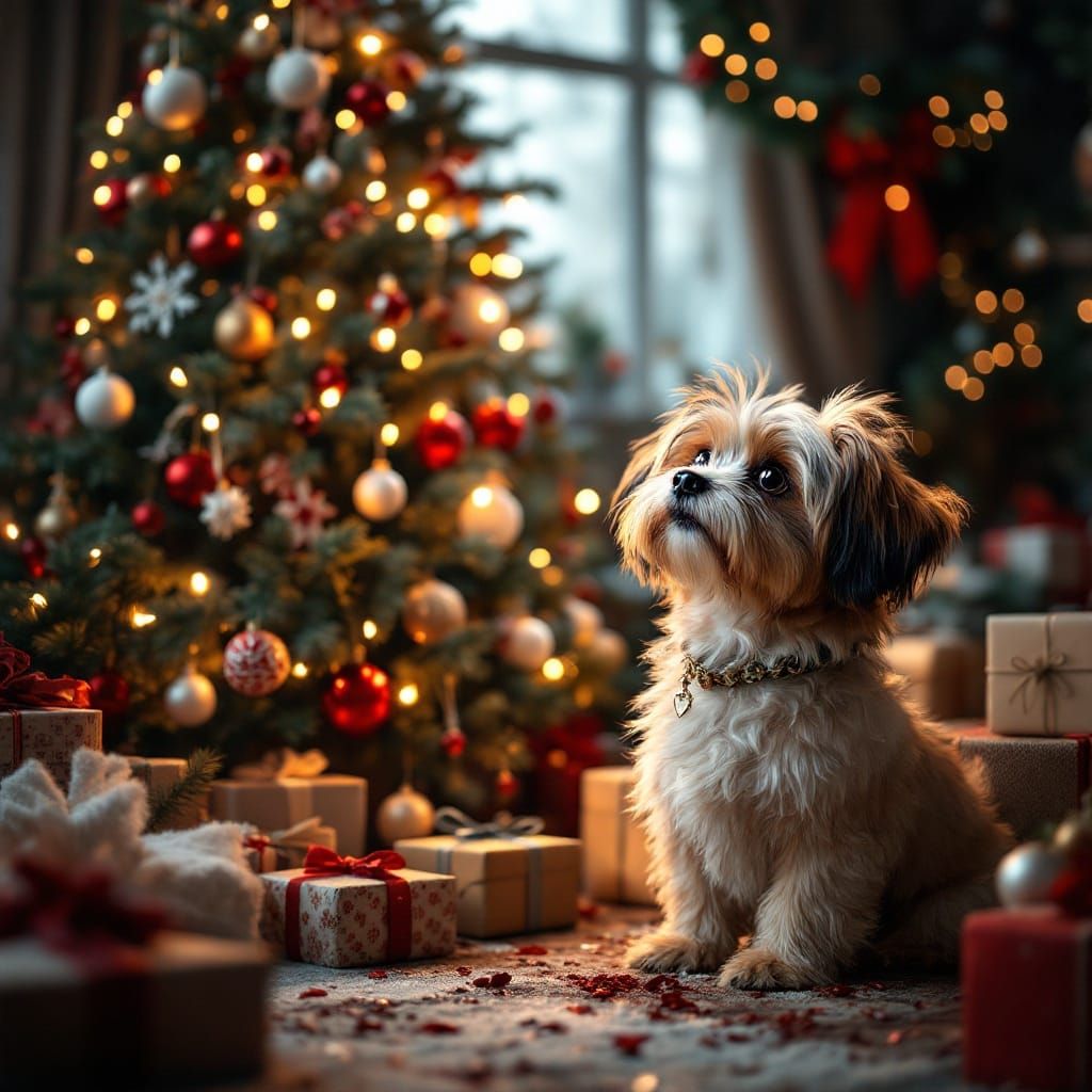 Surreal Winter Wonderland Scene in Impressionist Style