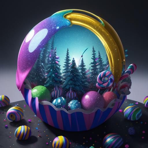 Alien in Candy Forest, Candy Art Style