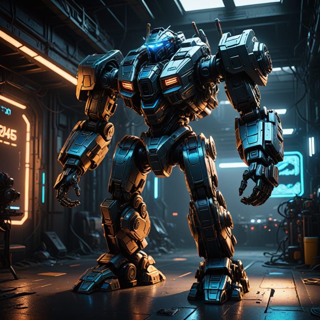 Gigantic Sci-Fi Mech in Epic, Photorealistic Cinematic Style