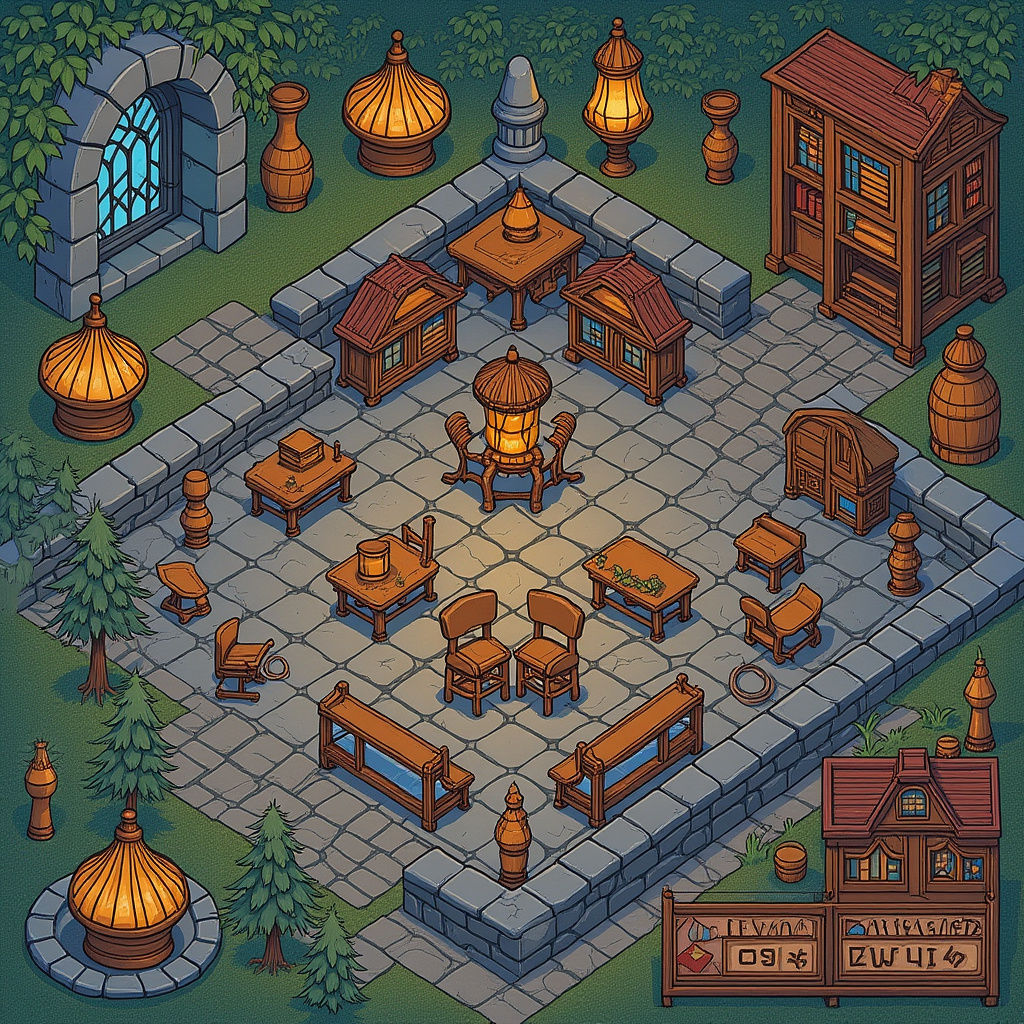 Mystical Alchemy Laboratory Tileset in Fantasy Style