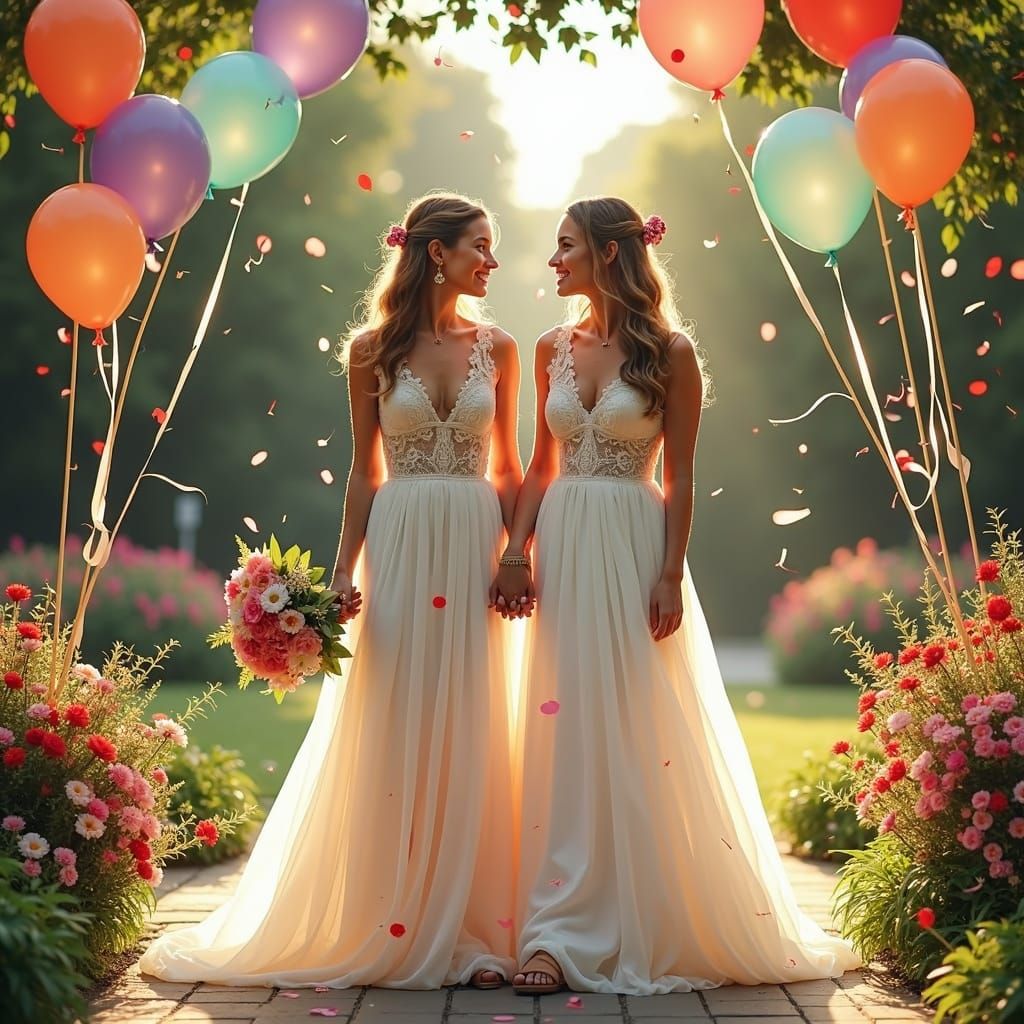 Joyful Celebration of Love in a Whimsical Style