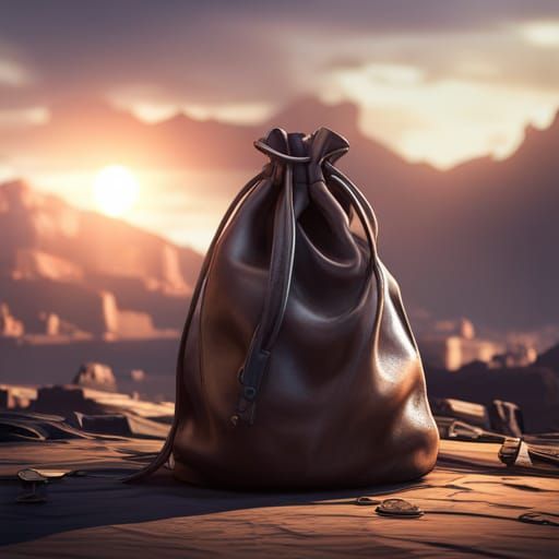 Hand Holds Bag of Money: 3D Cinematic Graphics