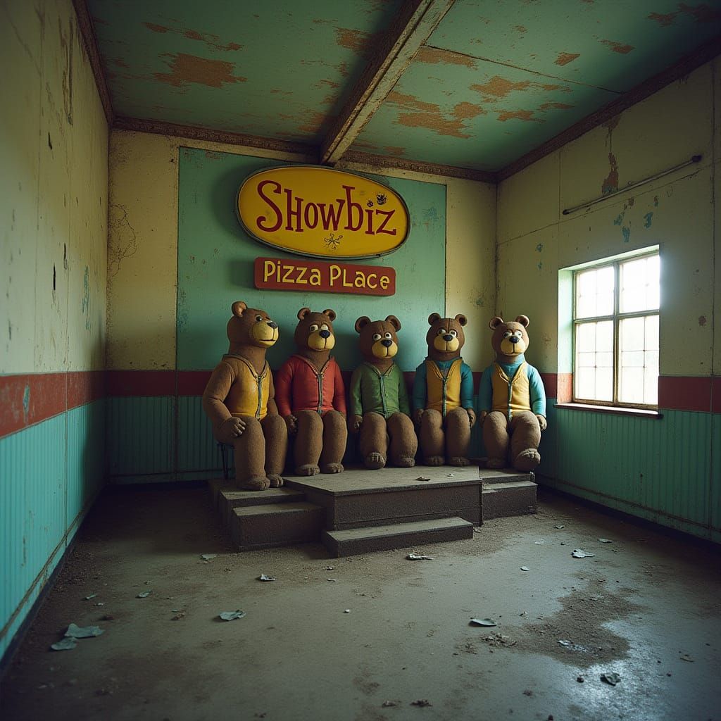 Abandoned ShowBiz Pizza Place in Retro Decay