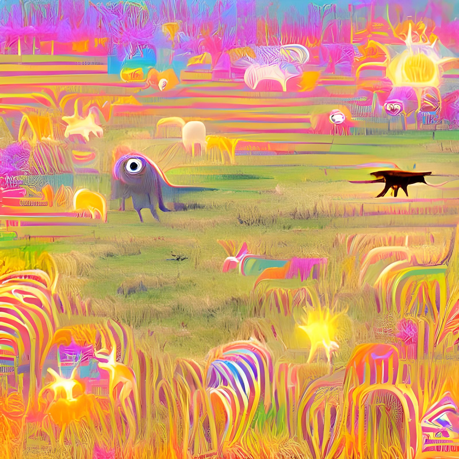 Strange Animal in a Bright Field