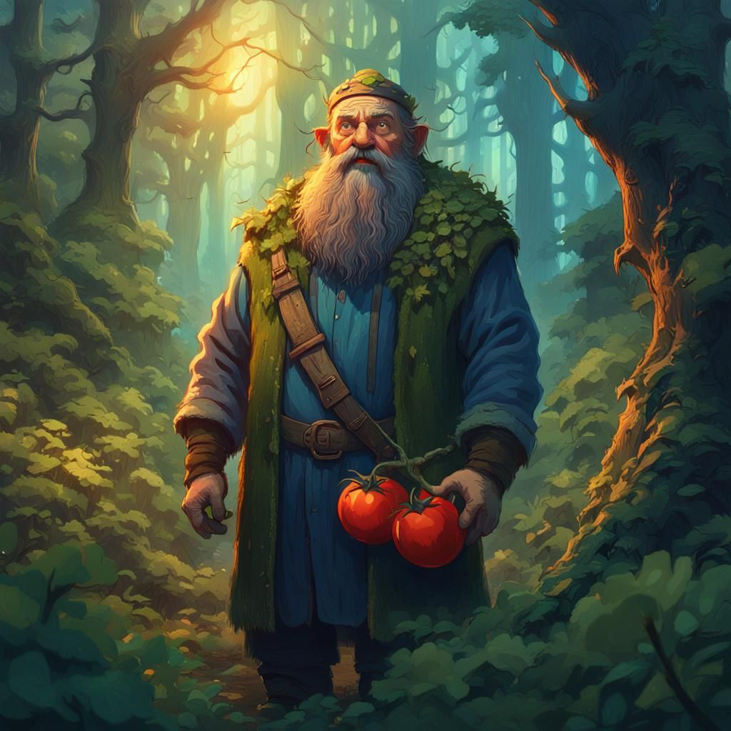 Dwarf Druid in Glowing Forest Concept Art