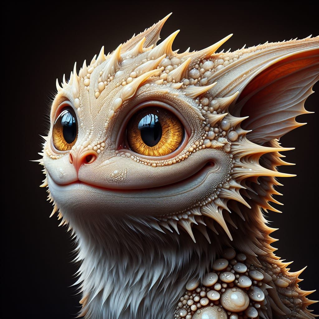 Detailed Fantasy Creature with Expressive Golden Eyes
