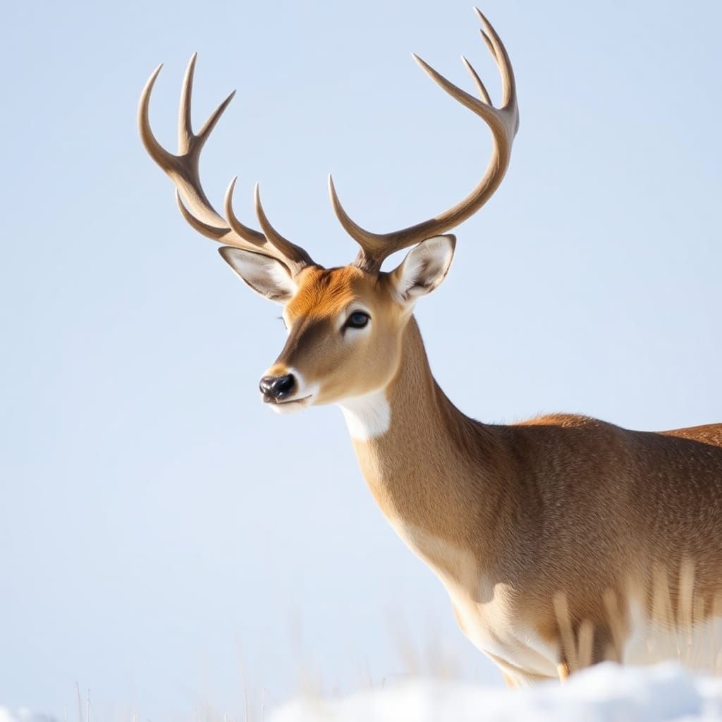 Deer in Forest Clearing: Photorealistic Image