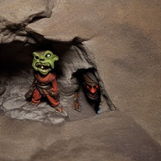 Goblins Emerge from Misty Mountain Cave