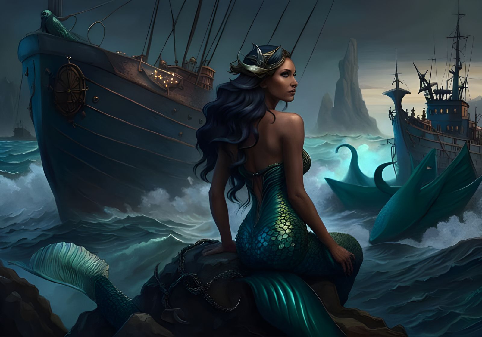 Fantasy - Mermaid and Sea Storm