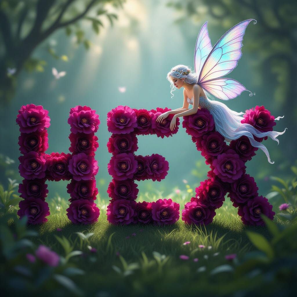 Purple Carnation "Hex" with Ethereal Fairy