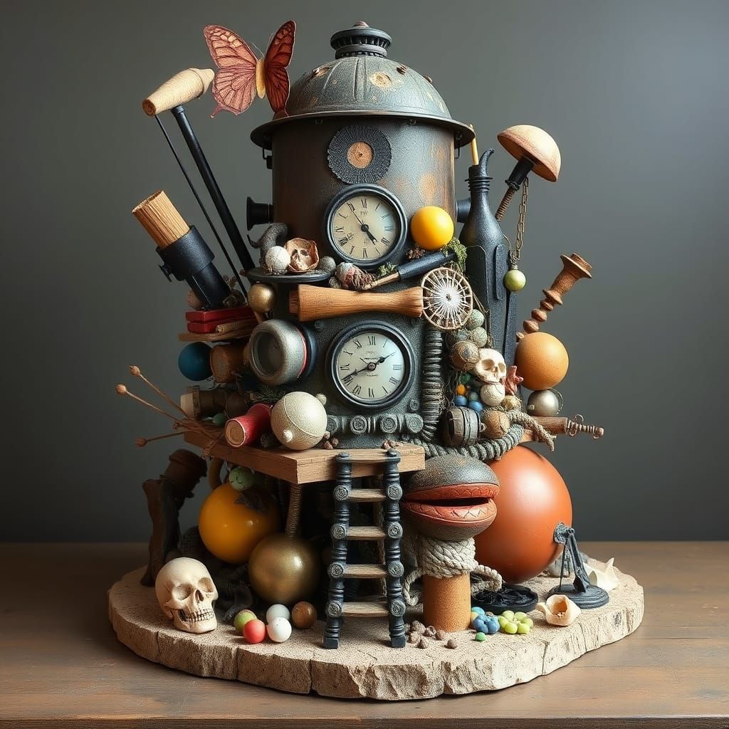 Surrealist Assemblage of Found Objects
