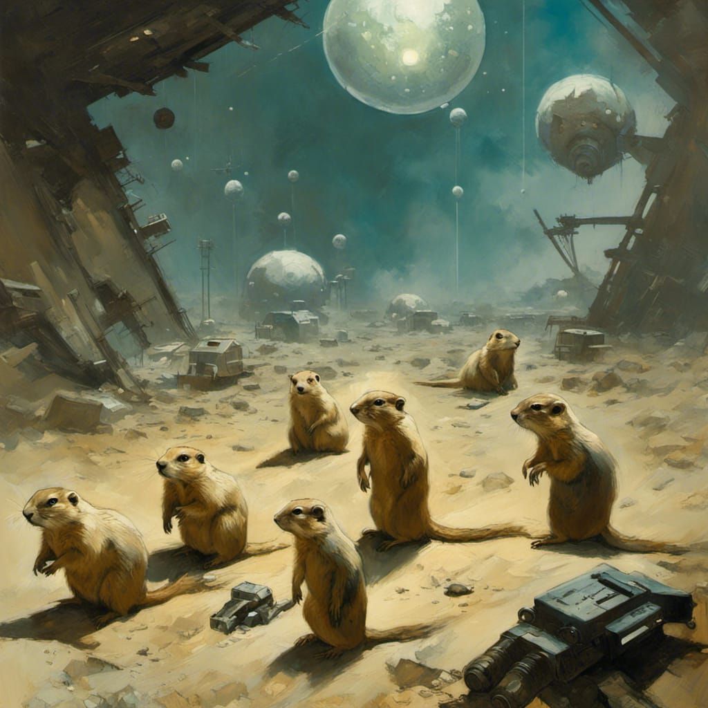 Prairie Dogs Colonize Asteroid in Artistic Styles