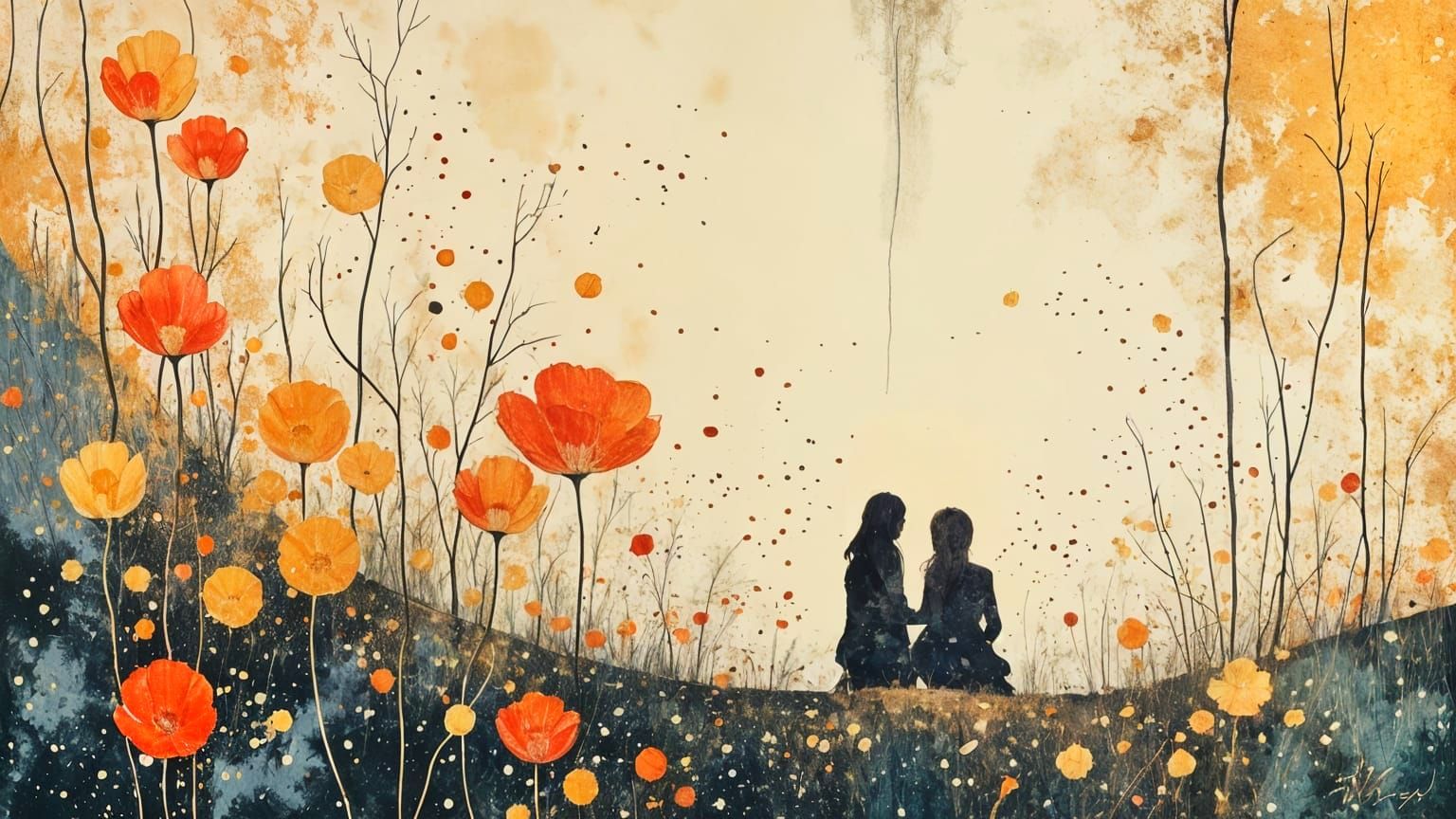 Divine Oil Painting in a Whimsical Landscape