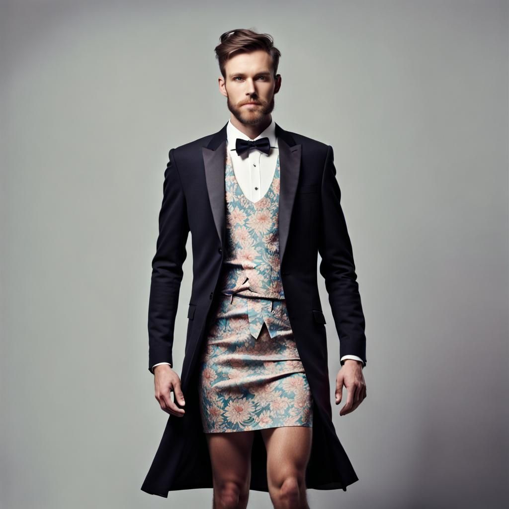 AI Interpretation of a Man in a Dress