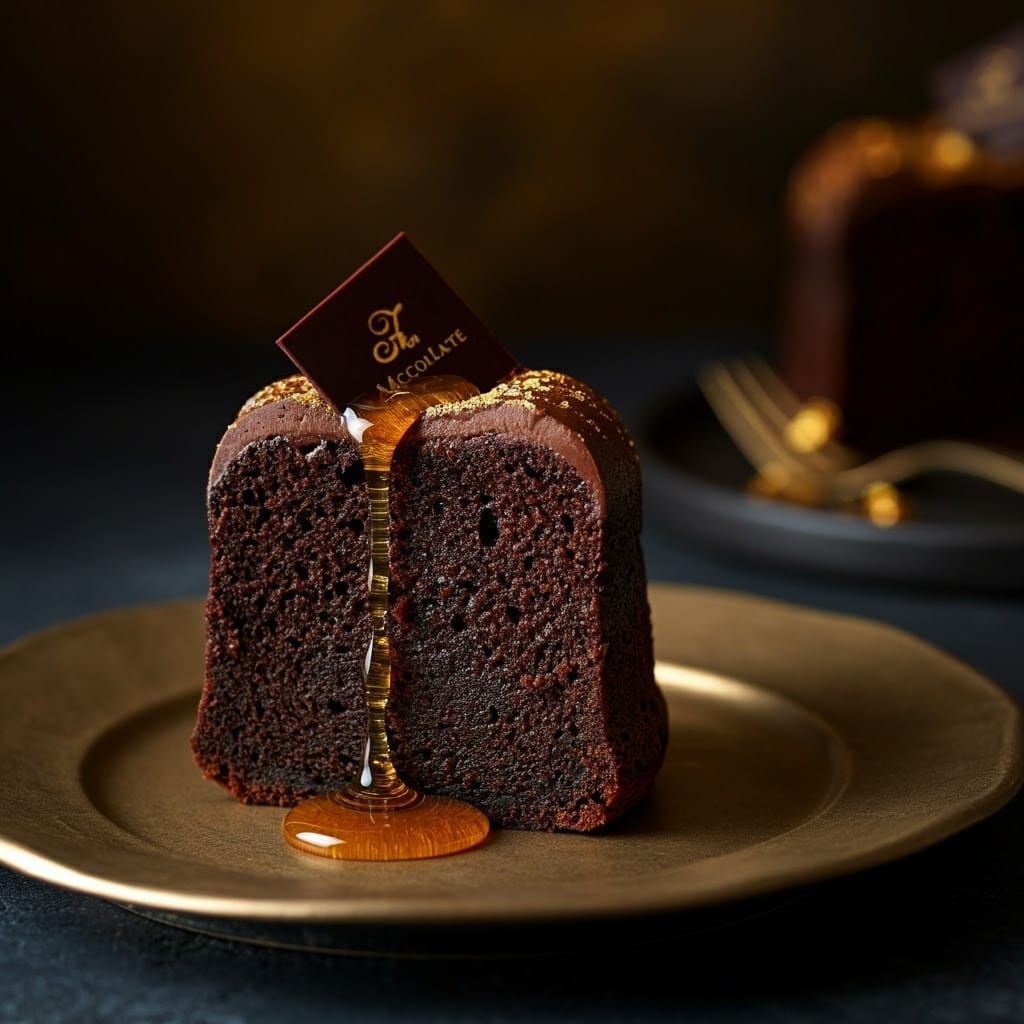 Rich Chocolate Cake in Luxurious Still Life Style