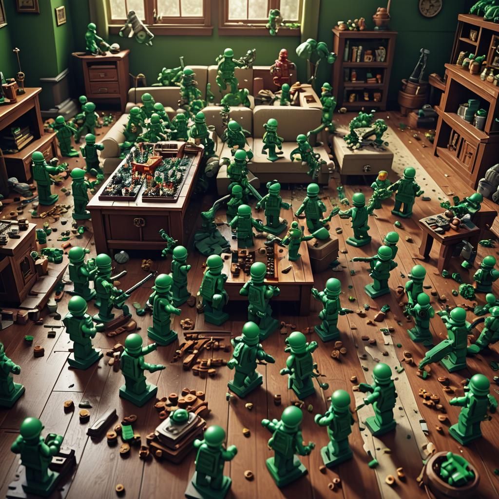 Toy Soldiers Clash with Lego People