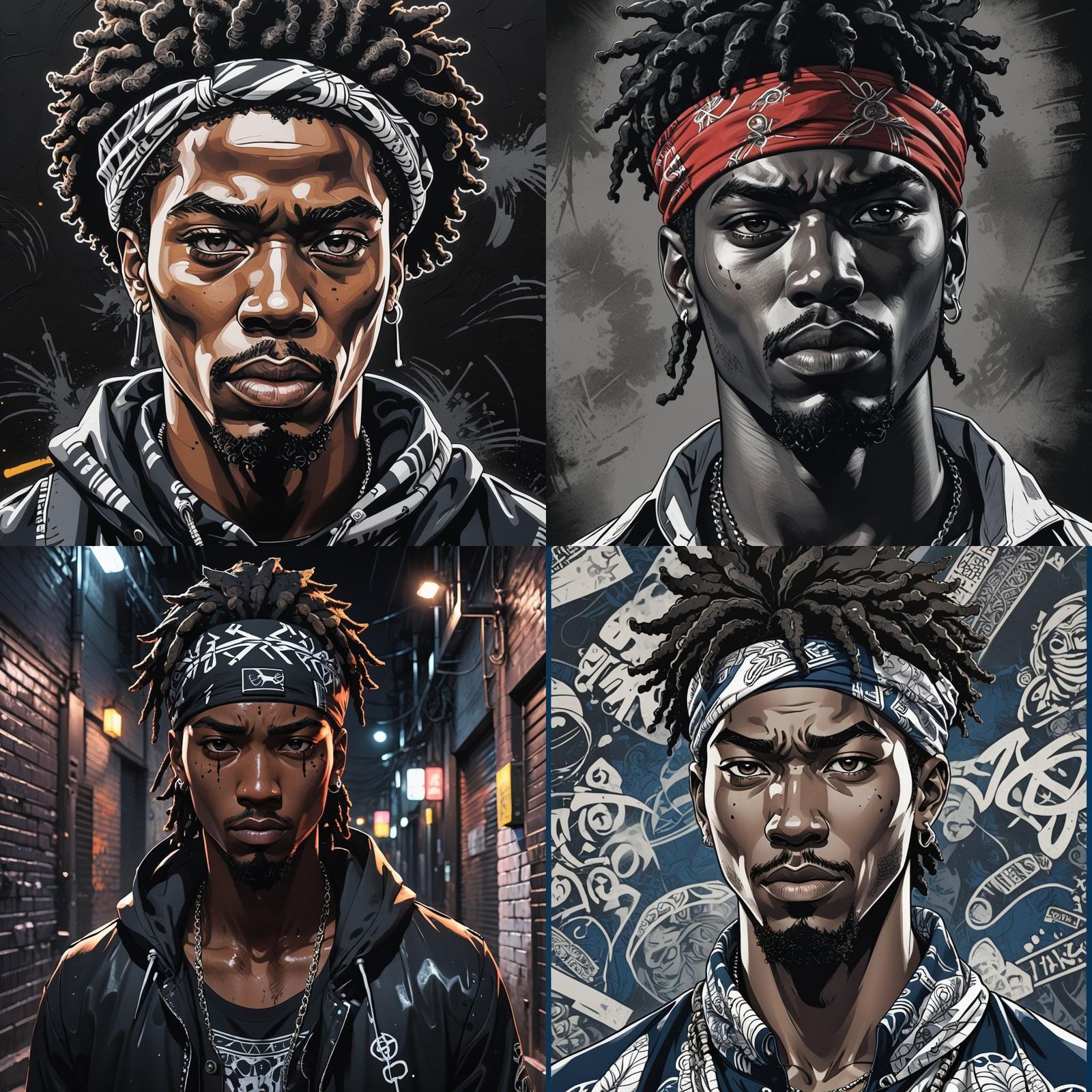 Black Man in Gangster Rap Attire: Cel-Shaded Manga Scan