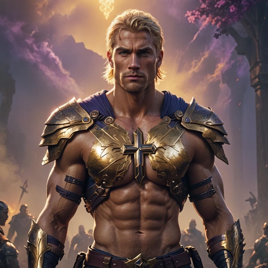 Fantasy Concept Art: Muscular Man with Cross