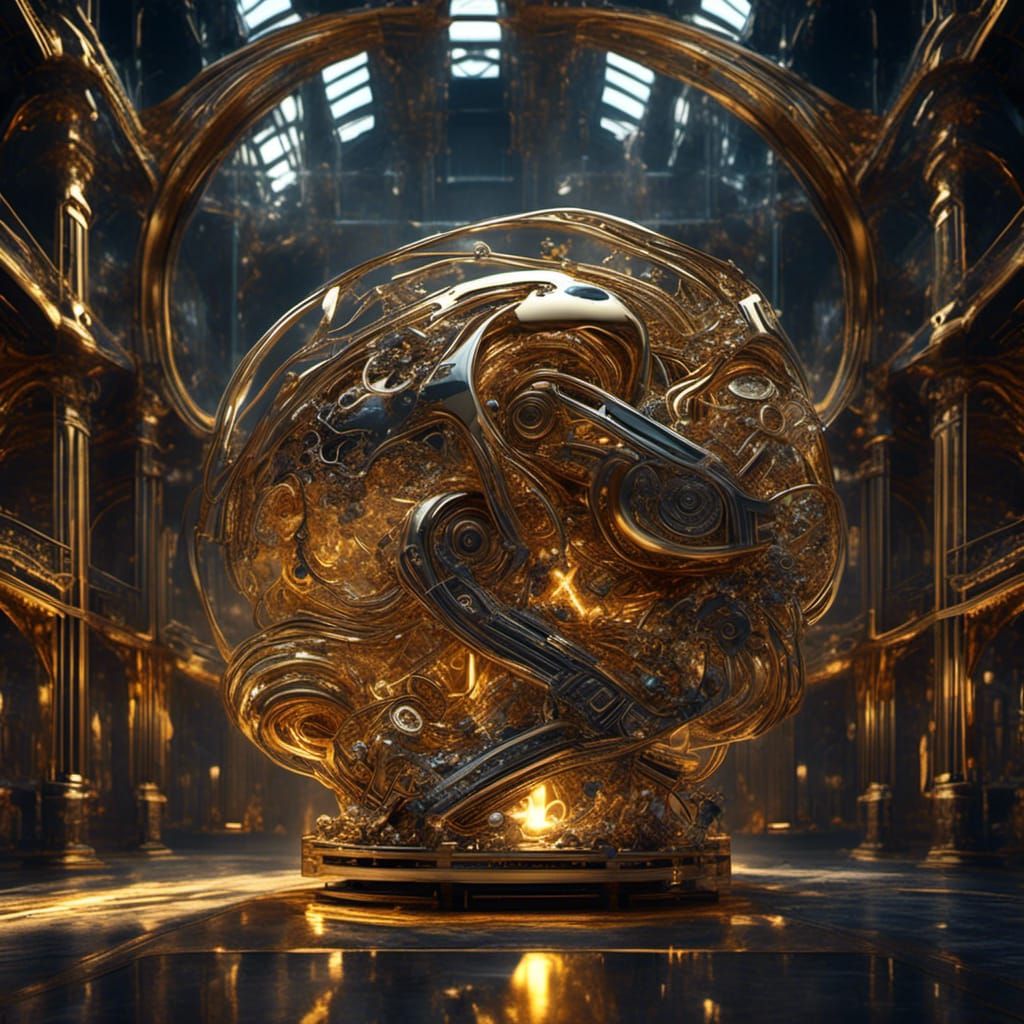 Surreal Mechanical Creatures Imprisoned in a Cube