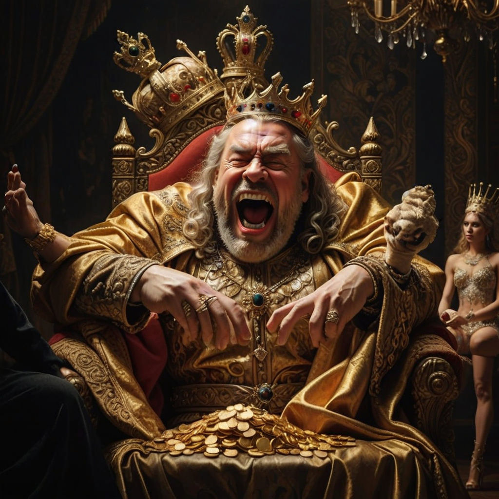 Regal Descent into Madness in Golden Opulence