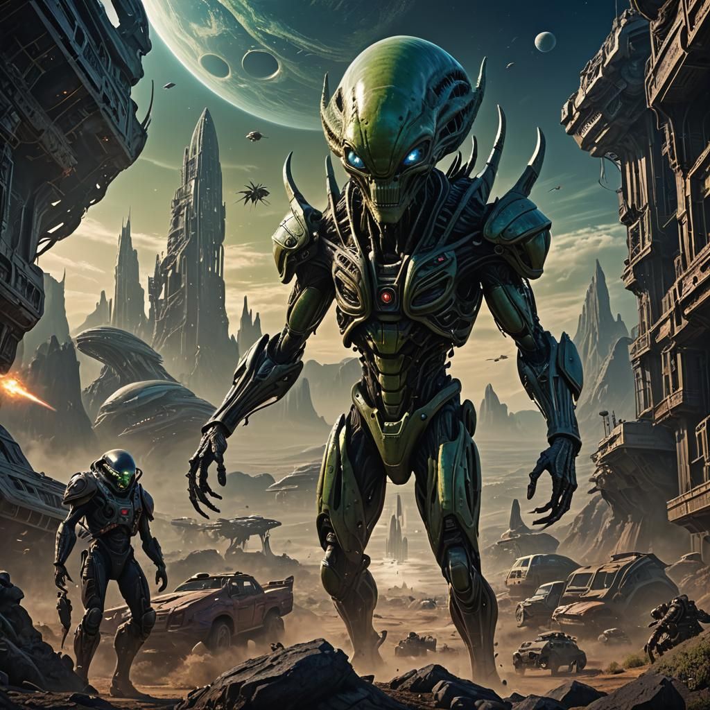 Dramatic Alien Movie Poster Concept Art