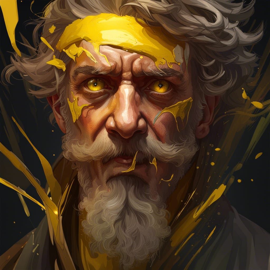 Yellow Eyed Man: Hyperdetailed Fantasy Portrait
