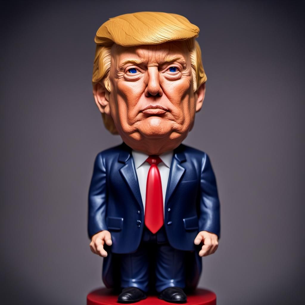 Hyperrealistic Donald Trump Bobblehead with Intricate Detail...
