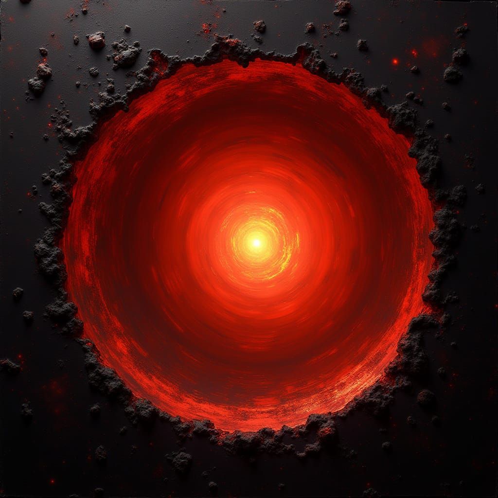 Cosmic Red Abyss in Biomechanical Style