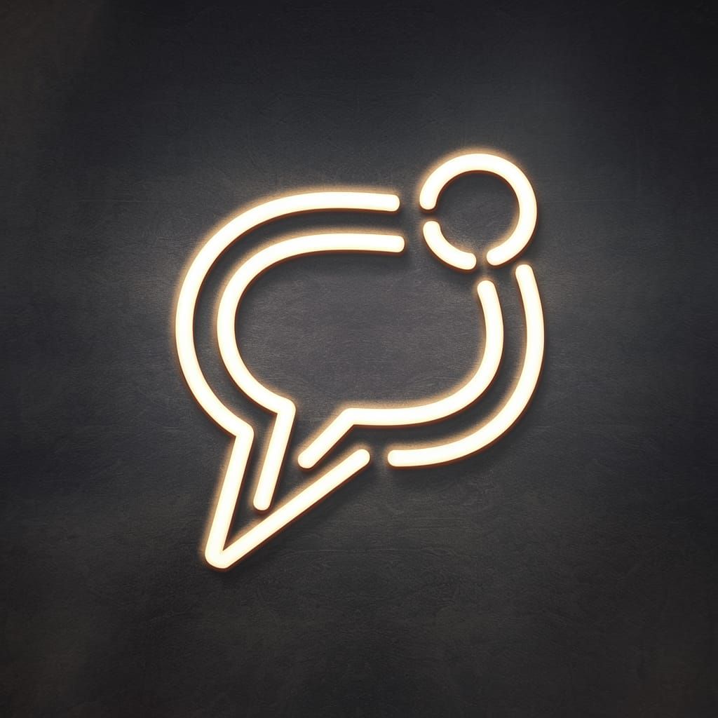 Sleek Neon Logo for Chat App